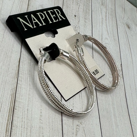 Napier Jewelry - NWT Napier Silver Multistrand Hoop Earrings